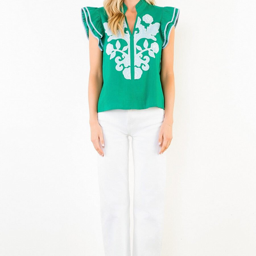 Ruffled Sleeve Top