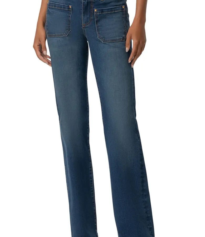 Mid Rise Flare Patch Pocket Jean