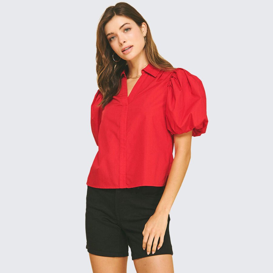 Hunter   Bubble Sleeve Blouse